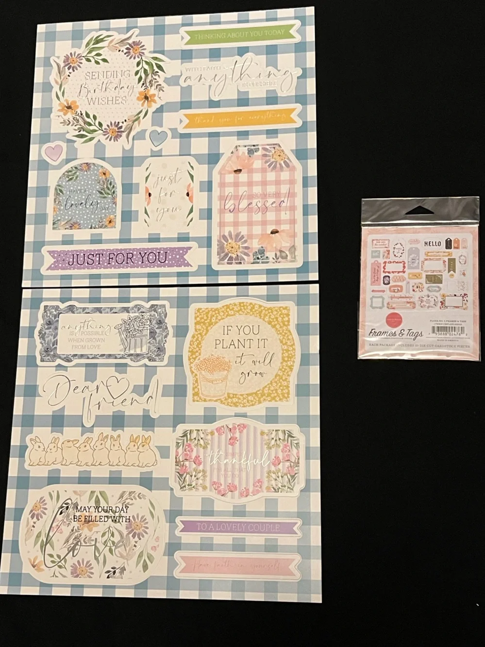 Flora Fauna and Gingham Scrapbooking Lot